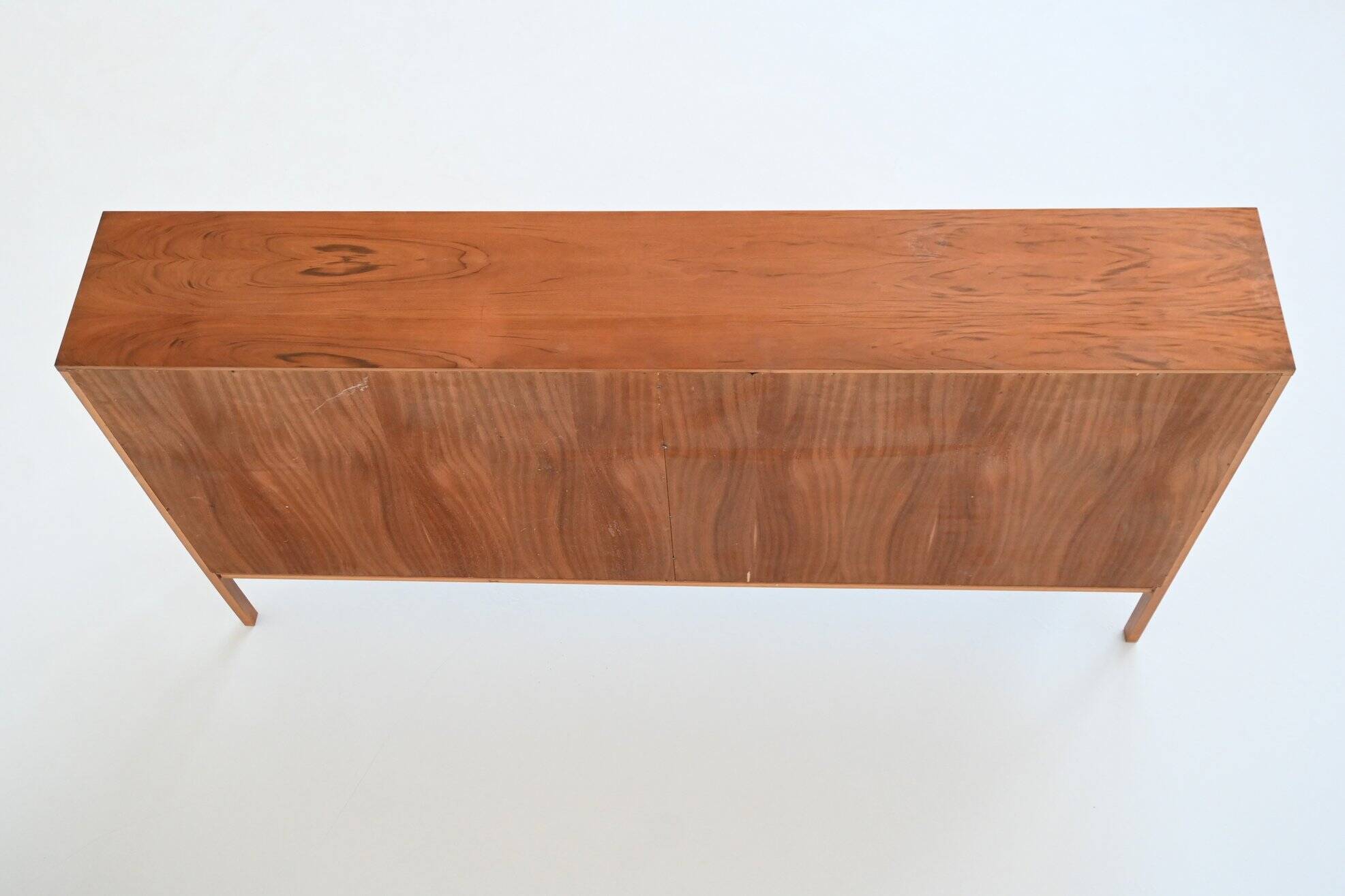 Leo Bub symmetric highboard in walnut XL Bub Wertmobel Germany 1960