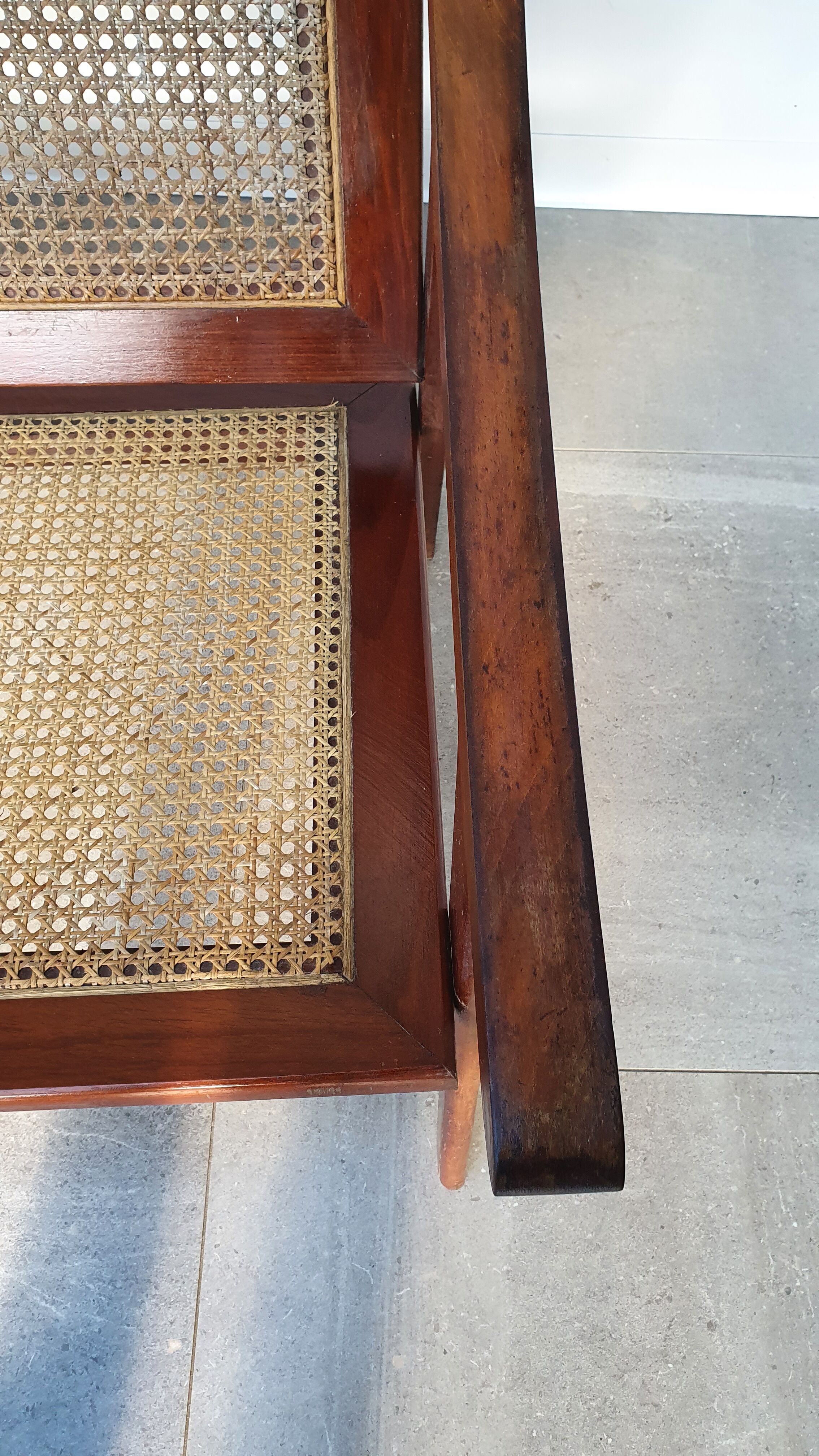 Teak bench sofa and cannage