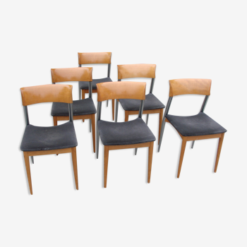 Ensemble de 6 chaises Potocco, Italie années 1980