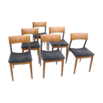 Set of 6 Potocco chairs, Italy 1980s