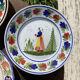 6 Quimper plates with old ceramic characters