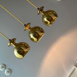 Set of three Vintage Golden Bell Scandi-Lamp Pendant Lamps 1960's Denmark