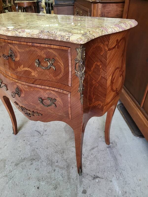 Petite commode 2 tiroirs en bois de rose