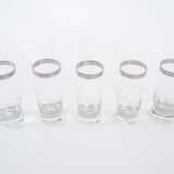 Set of glasses, Hollywood Regency style, 1970s, made in Italy