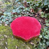 Red velvet footstool in the Louis XV style