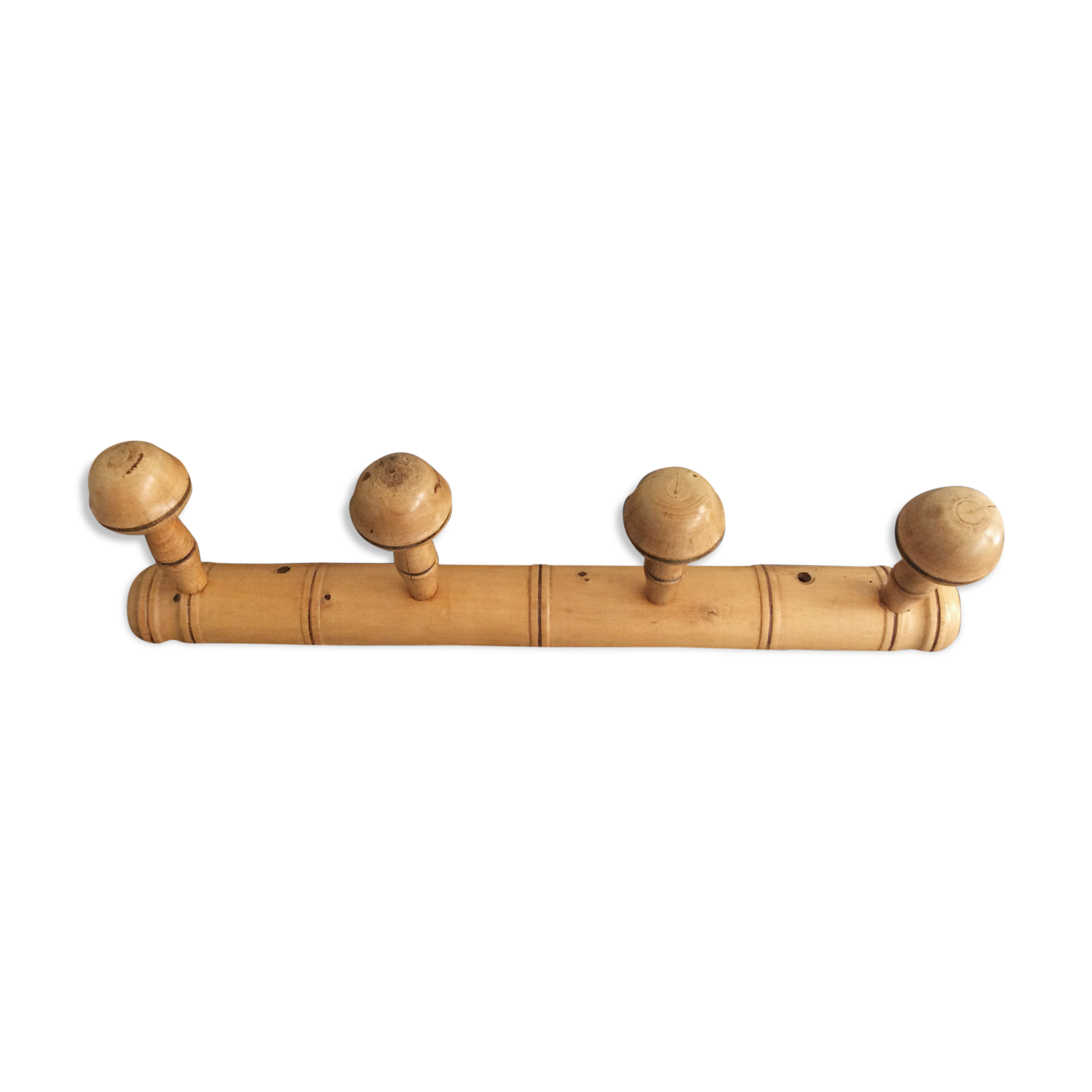 Bamboo-style wooden patère 30/40