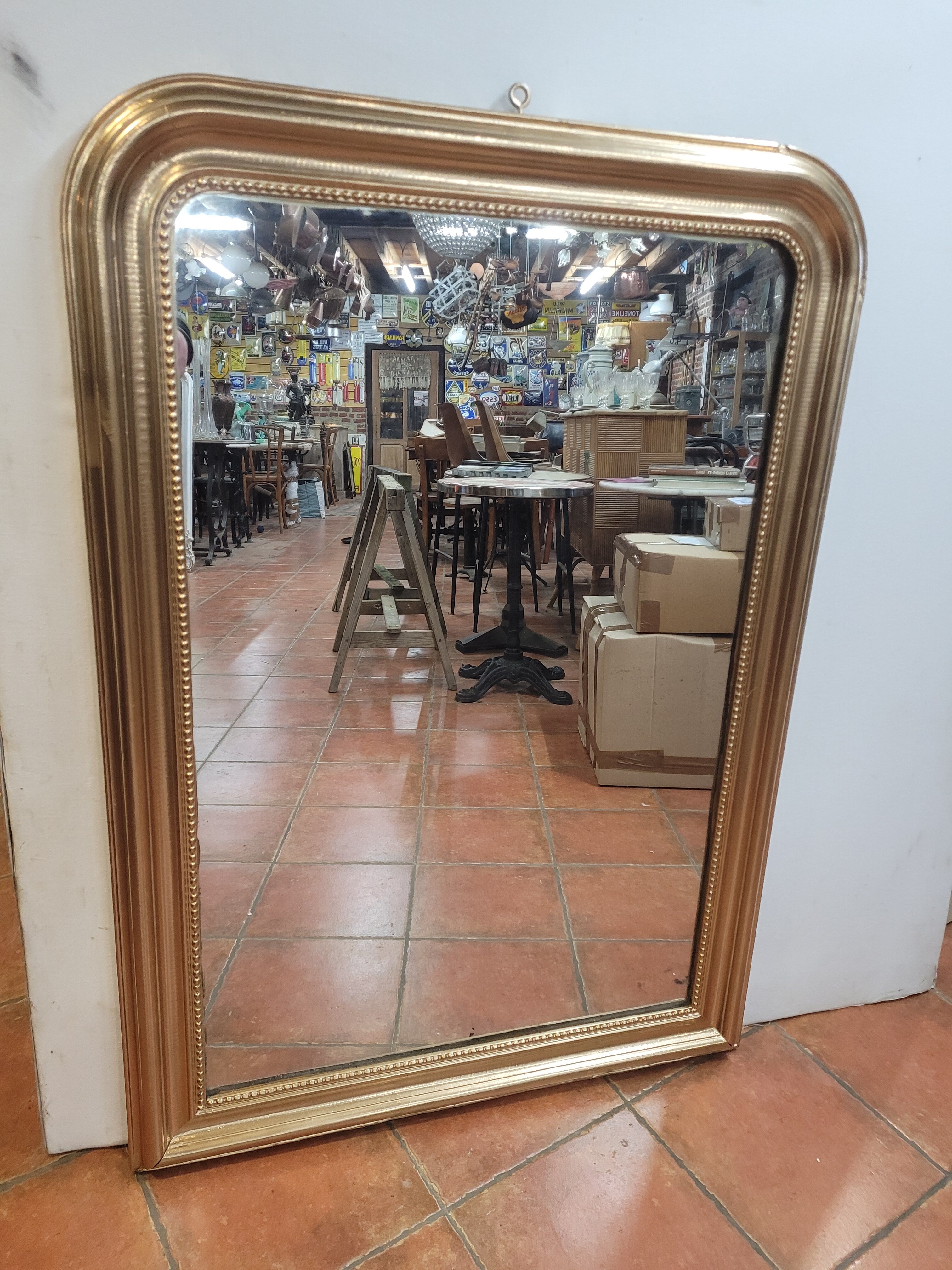 Old mirror Louis Philippe gilded mirror with mercury 124×88cms