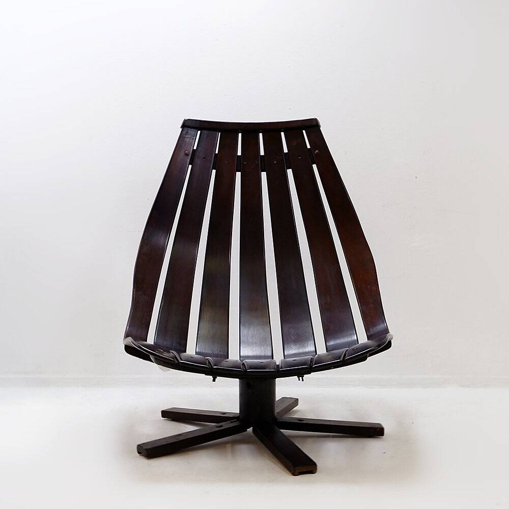 Vintage swivel armchair 1970 by Hans Brattrud for Hove Möbler