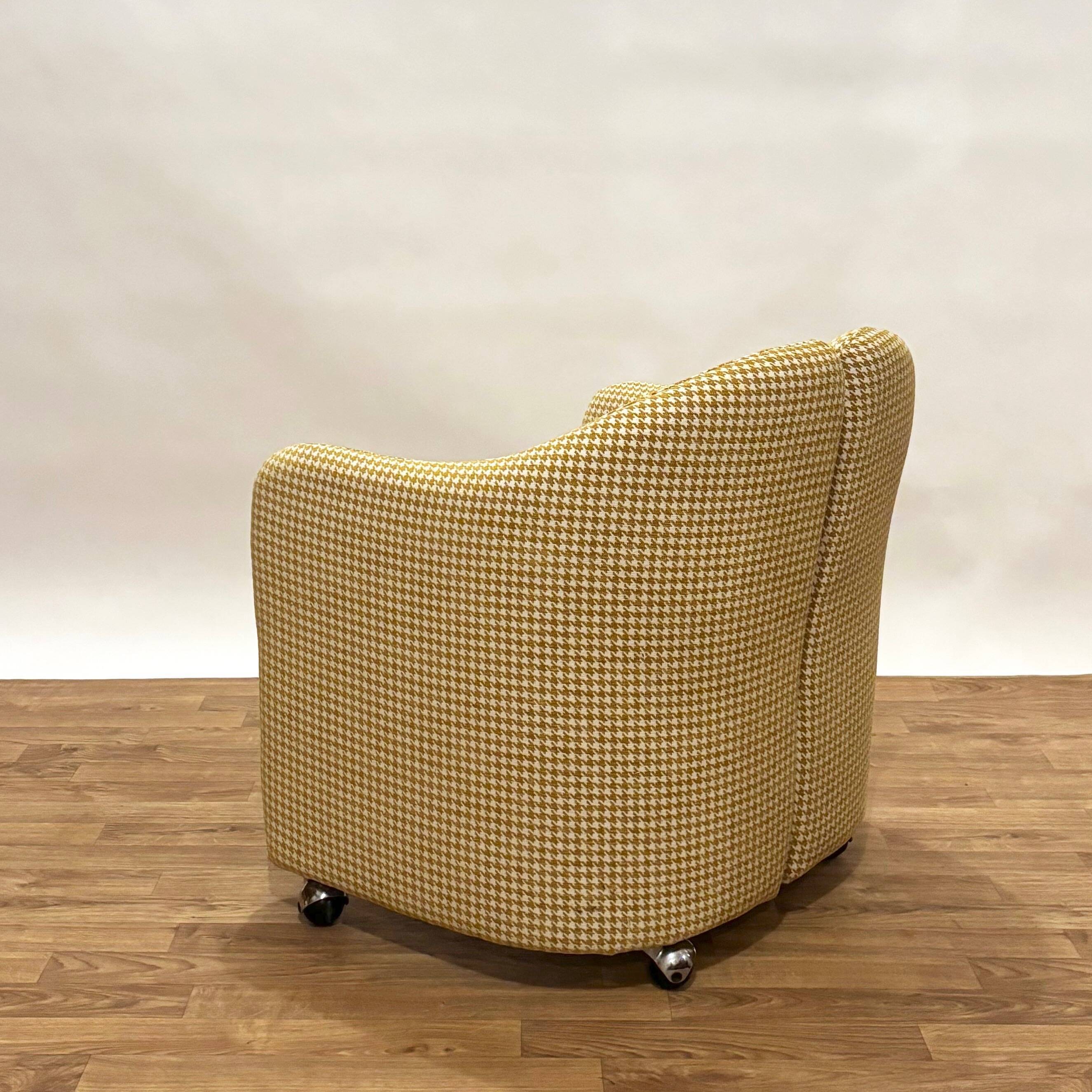 1970s Italian Tecno armchair reupholstered