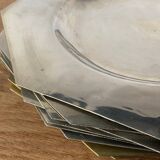 Set 10 assiettes métal argenté vintage