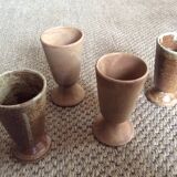 Series of 4 sandstone cups