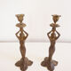 Pair of antique Mermaid candlesticks Art Nouveau