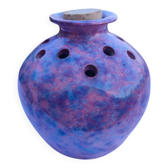 Vase Pique fleurs céramique mordorée rose violet