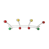 Porte manteau 8 patères boules couleur années 50 60