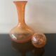 Blown glass decanter with bubble.