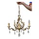 Louis XV style 5-branch brass and tassel chandelier