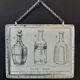 Old illustration "Carafes" inserted under mirror. Cabinet of Curiosity.