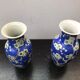 Pair Of Vase Ancient Chinese Ceramics White - Blue Decor Vintage Flowers