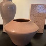 Series of 5 vintage beige ceramic vases