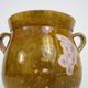 Glazed yellow confit pot, south west of France. Conservation pot. Pyrenees XIXth