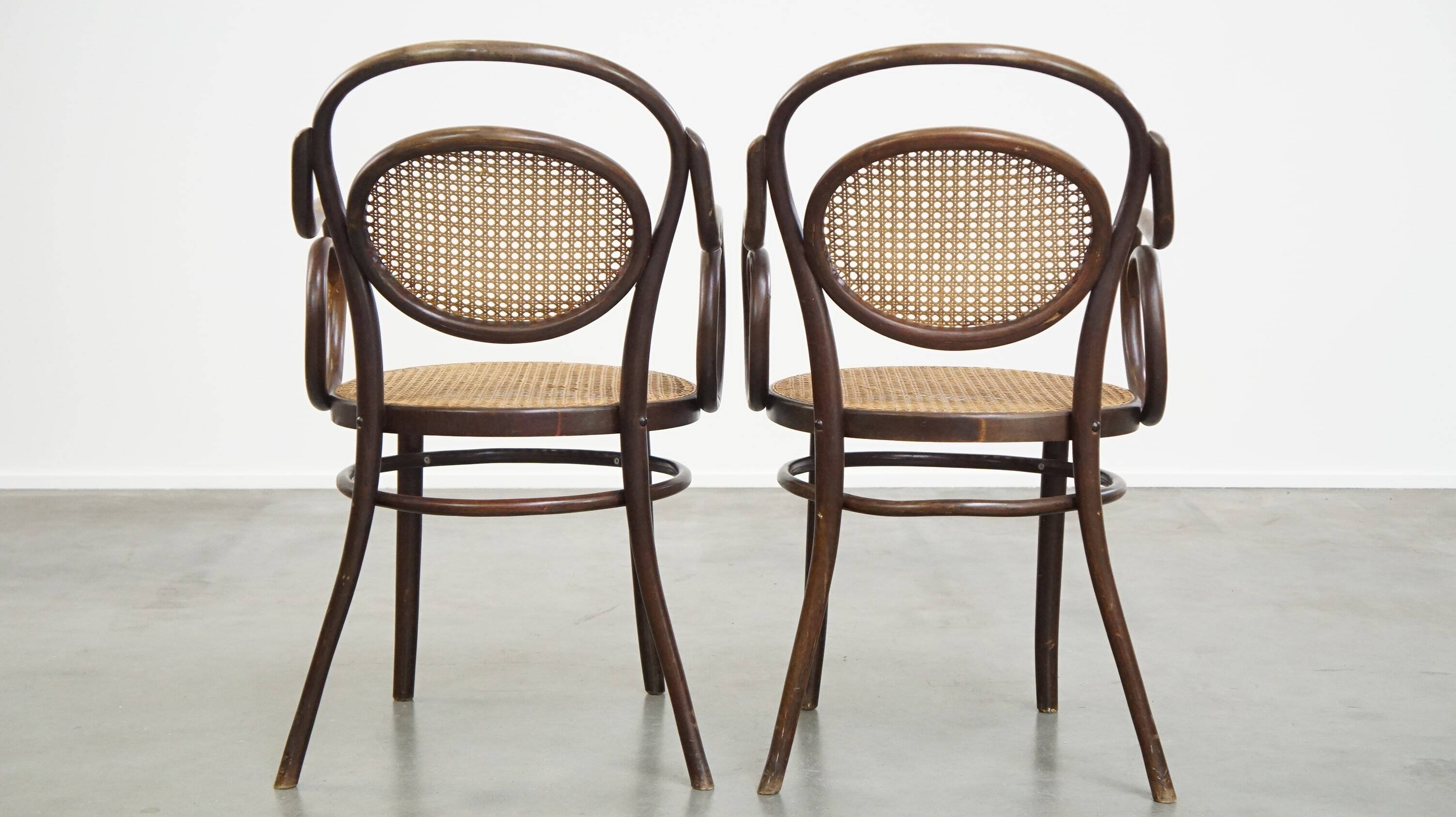 Very elegant, characterful, and graceful set of 4 Art Nouveau design bistro chairs