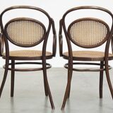 Very elegant, characterful, and graceful set of 4 Art Nouveau design bistro chairs