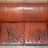 Vintage leather canapé in Art Nouveau style