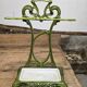 Art Nouveau umbrella stand in green enamelled cast iron