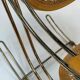 Vintage brass curved wooden rocking chair