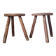 Pair of vintage brutalist tripod stools - folk art