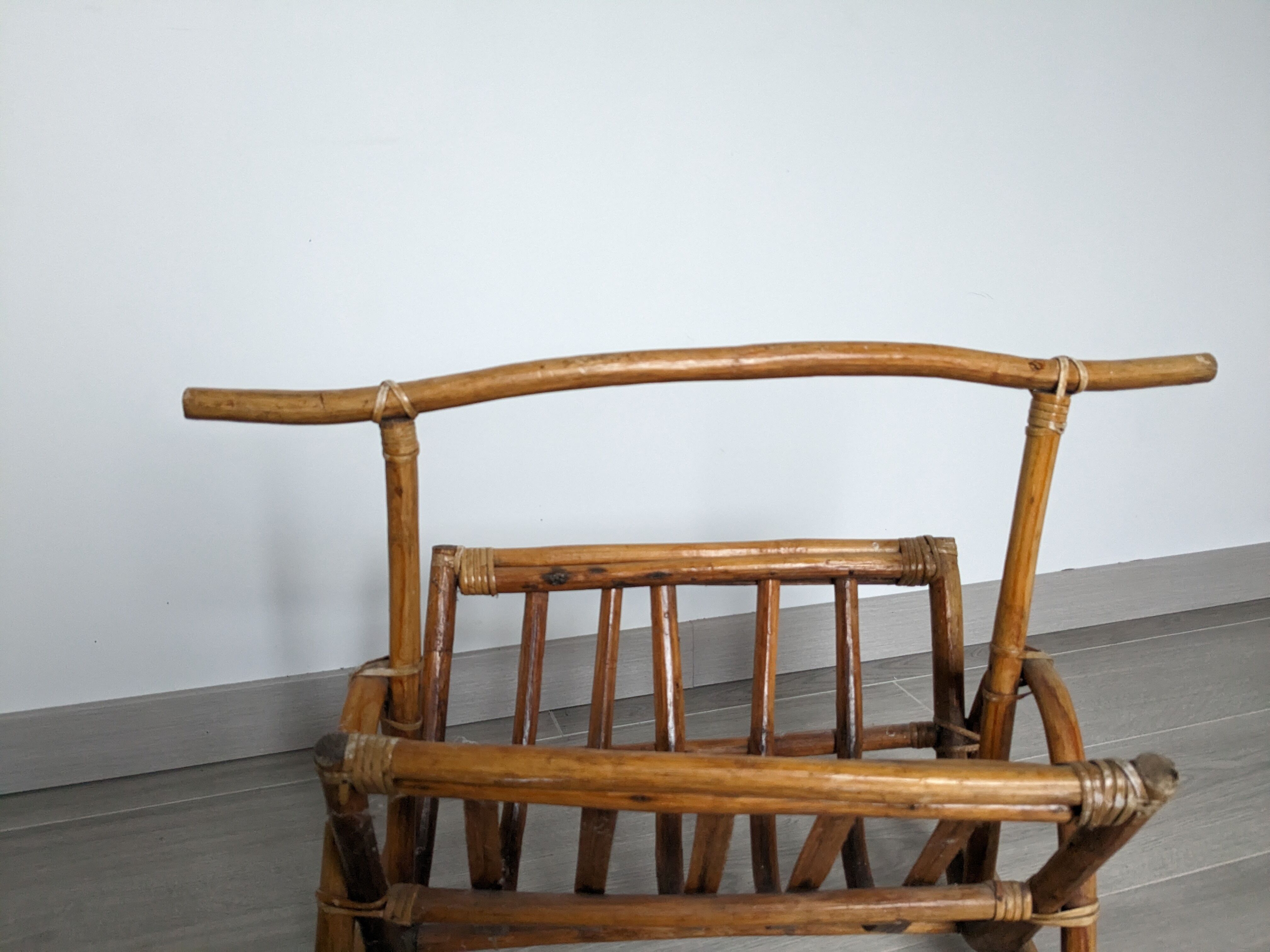 Vintage rattan magazine holders