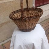 Woven wicker and hazel basket