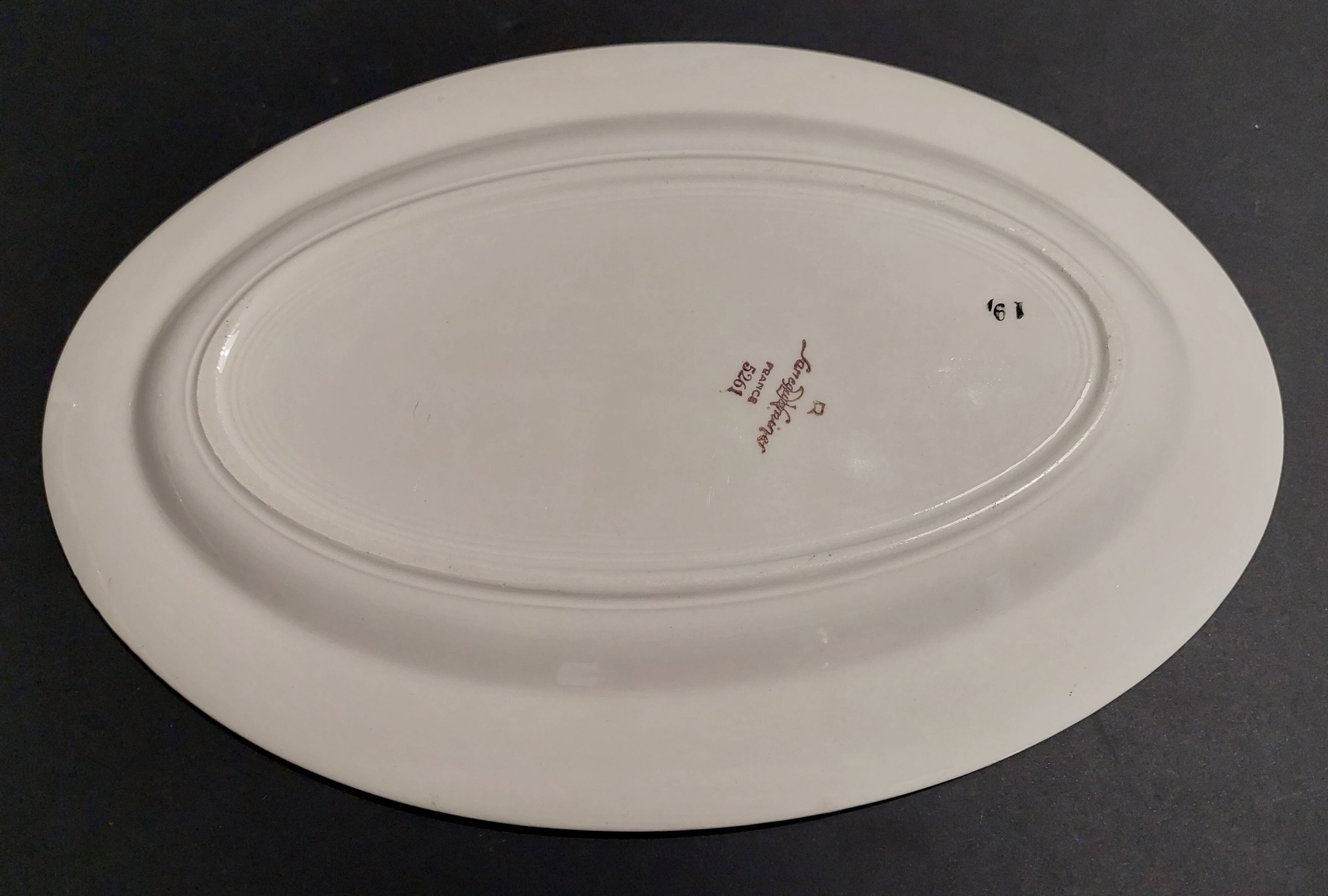 Sarreguemines oval dish early 20th century