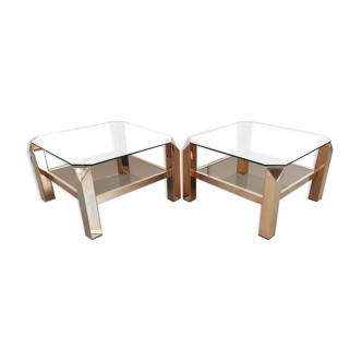 Paire tables d’appoint Belgo Chrome