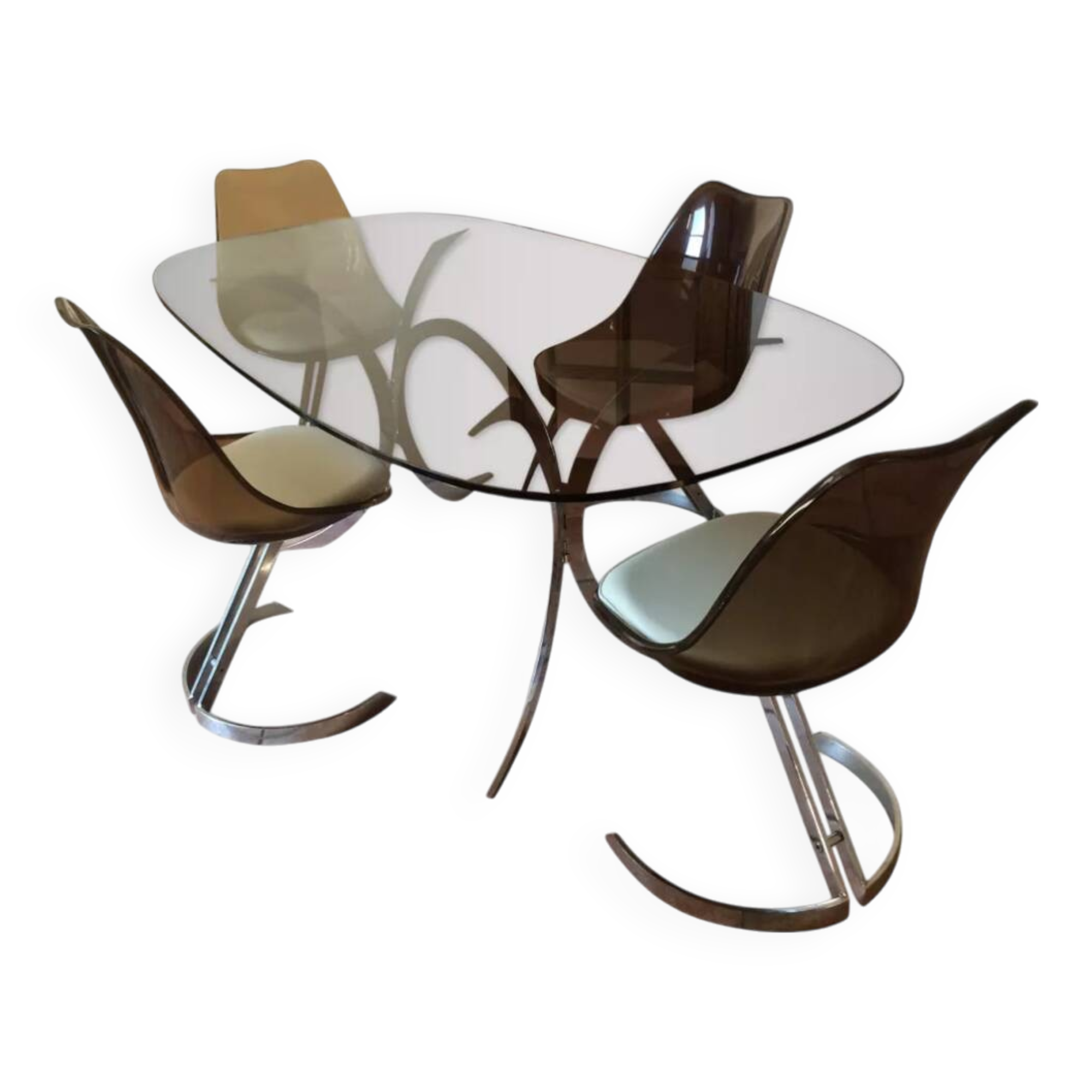 Euro Steel Furniture table and 4 chairs set 1970