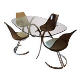 Euro Steel Furniture table and 4 chairs set 1970