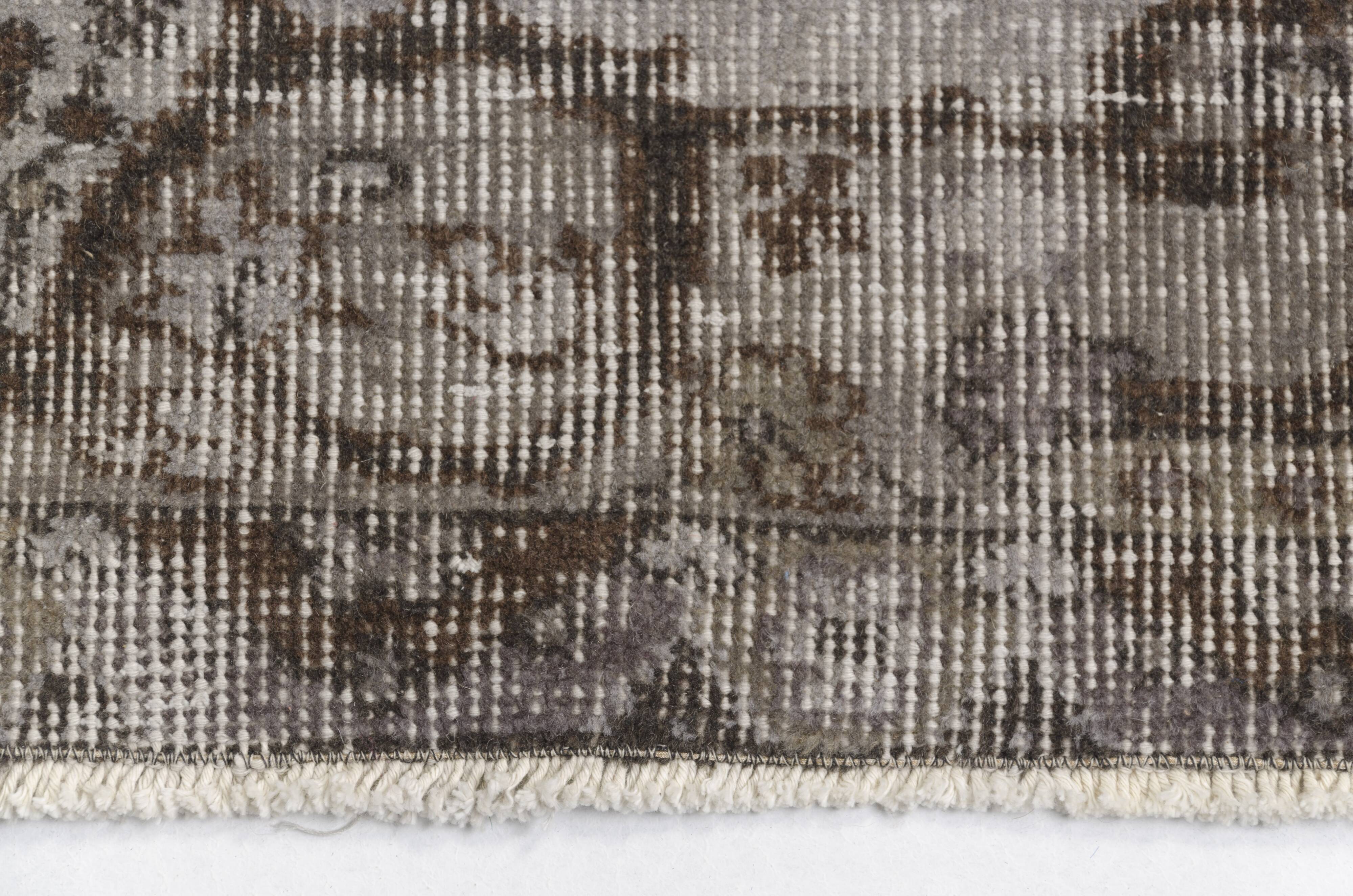 Grey Oushak Antique Wool Carpet