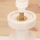 White ceramic lamp by Cari Zalloni, raffia lampshade