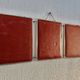 Vintage 1950s triptych mirror barber hairdresser brick - 27 x 67 cm