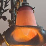 Noverdy Art Nouveau Chandelier – Bronze and Glass Tulips –