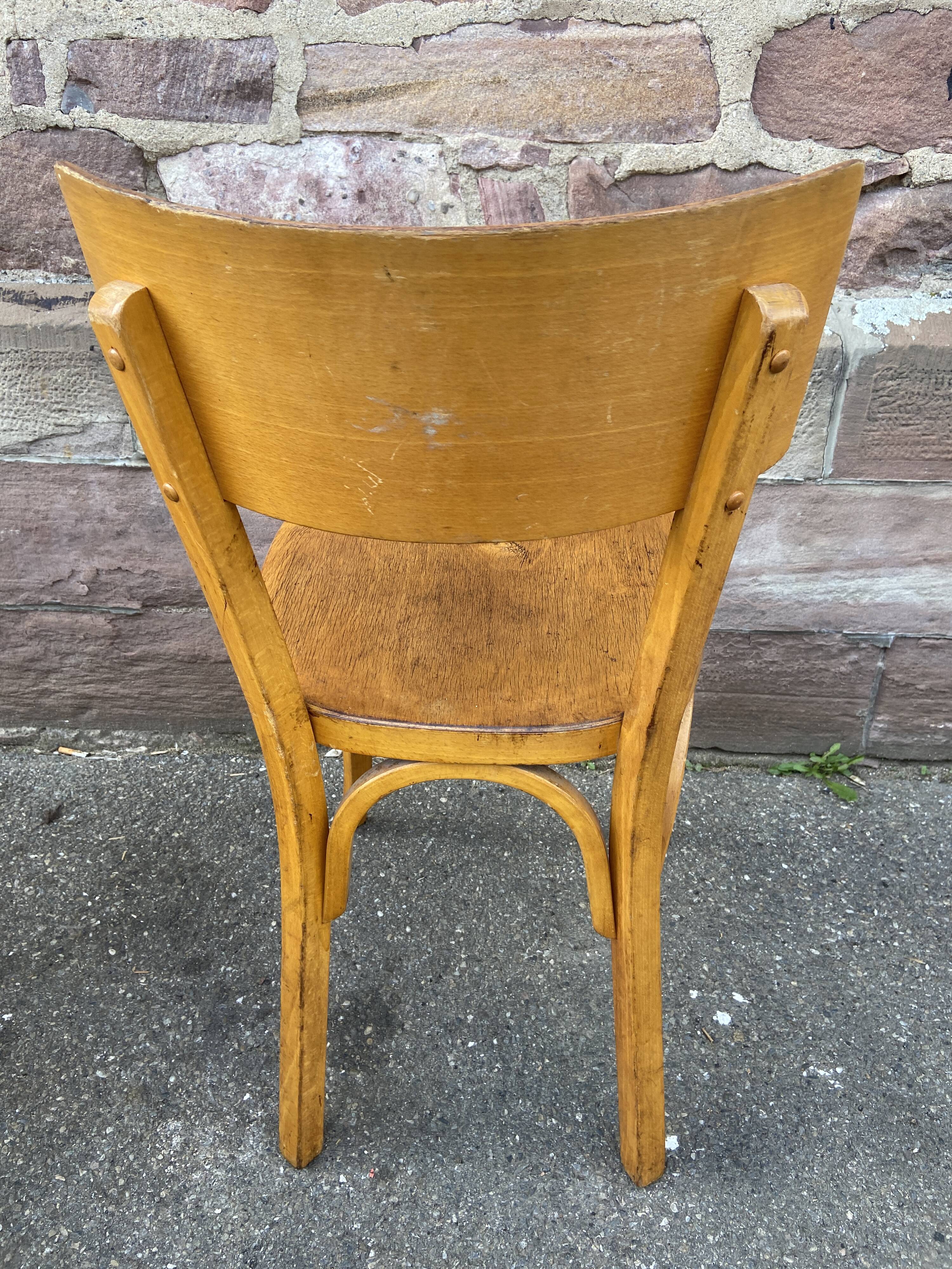 4 chairs bistro café baumann bentwood from the 1950s