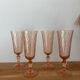 Vintage lot de 4 flûtes à champagne rosaline Luminarc
