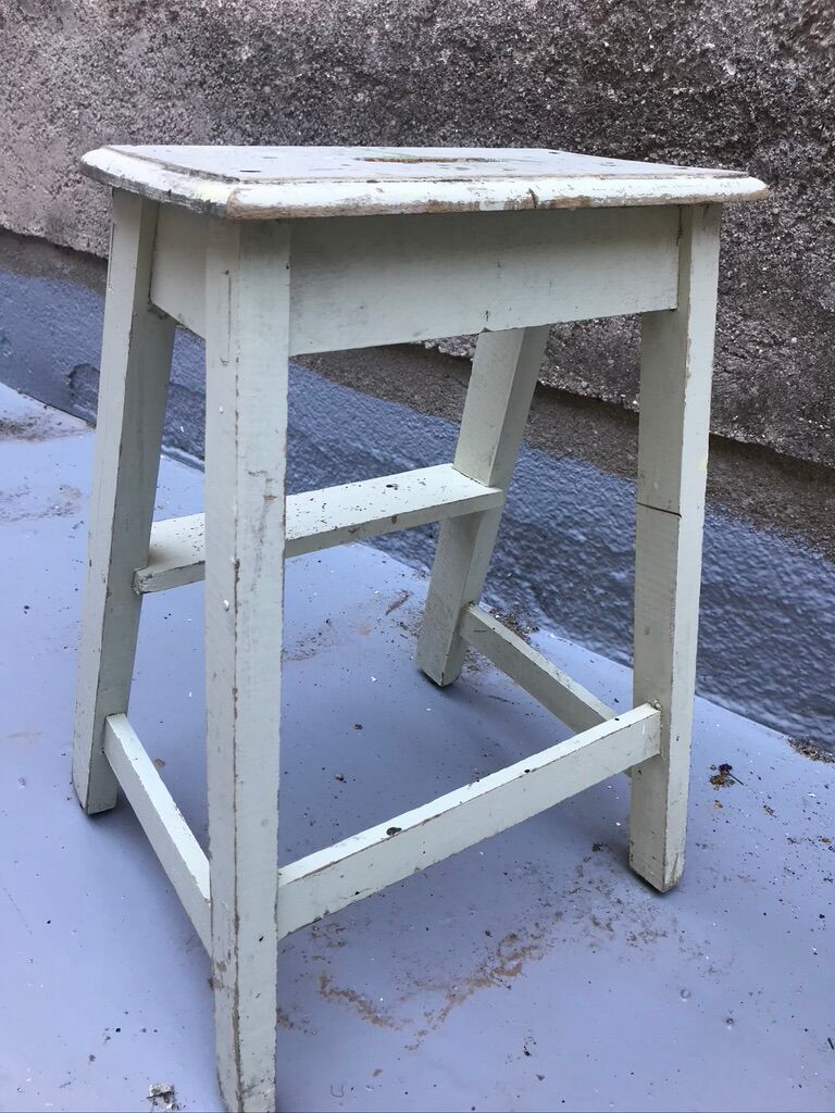 Escabeau marche pied bois vintage