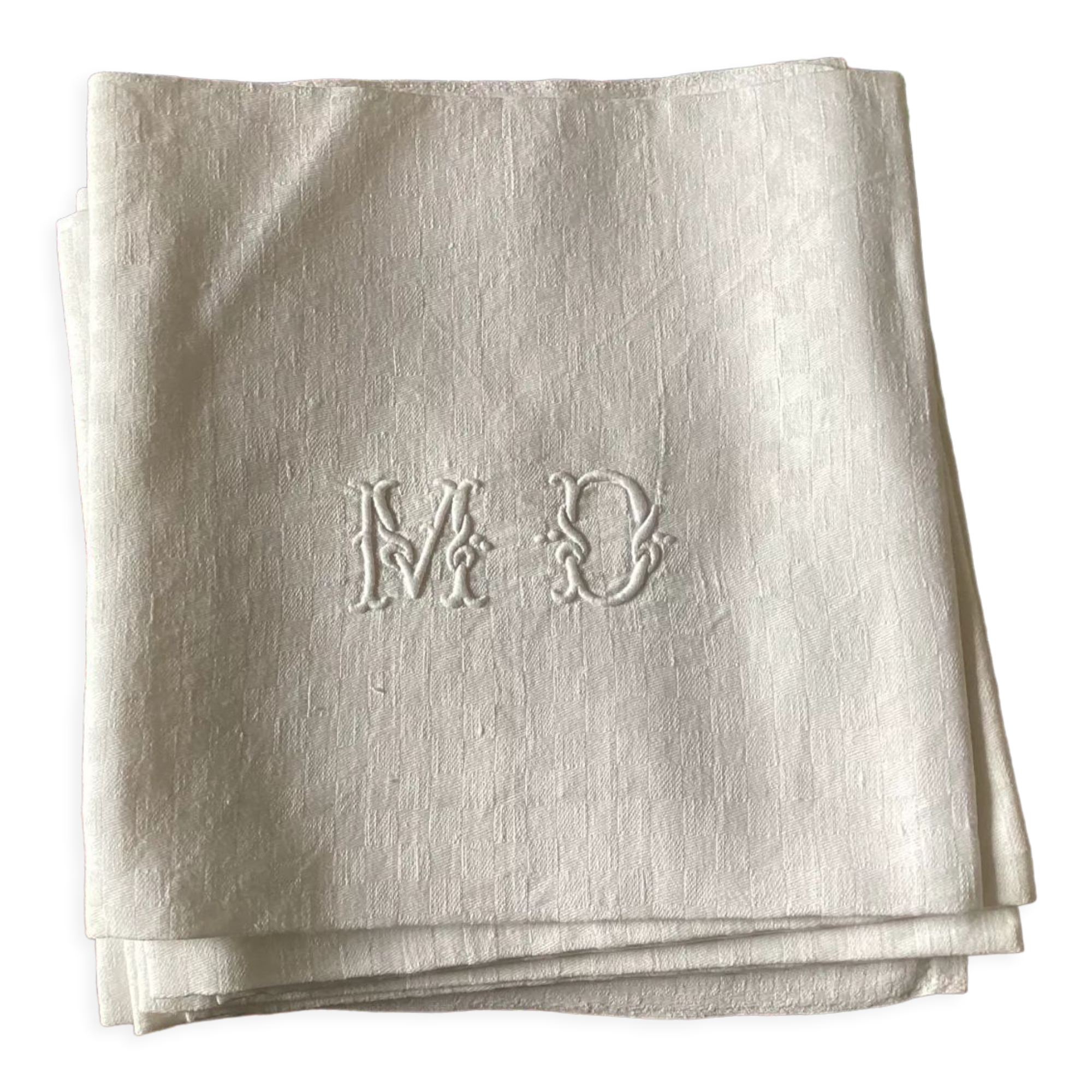 4 napkins with cotton monogram