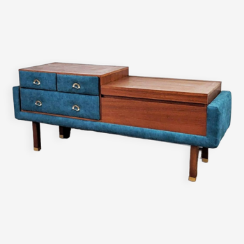 Teak and Brass Dressing Table Roger Landault