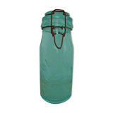 Molded glass jar jar canned vintage blue