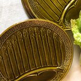 Suite of 6 asparagus plates in slurry earthenware