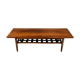 Table basse en palissandre et cuir du milieu du siècle par Topform, années 1960
