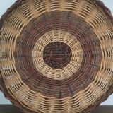 Large two-tone wicker tray
