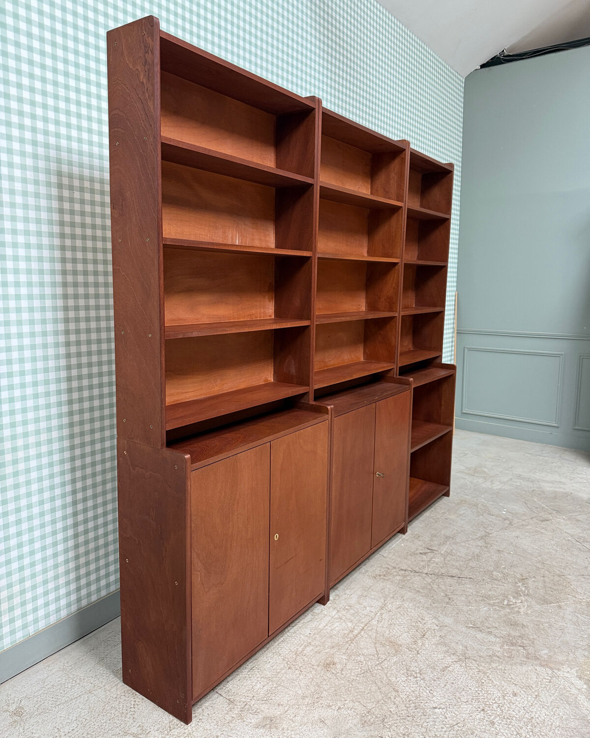 Vintage teak library from the 1960s.